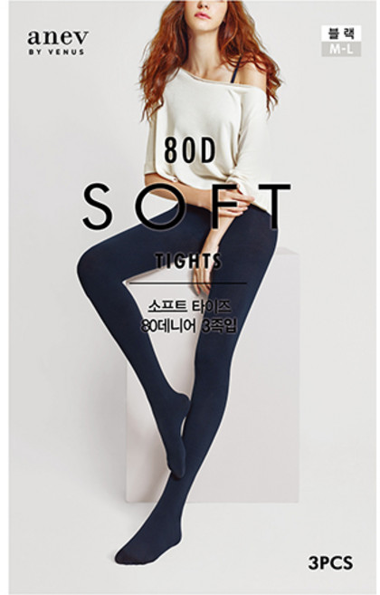 아네브by비너스 by 비너스 퓨어 소프트 타이즈 3족 세트 NSTCP80T 80D
