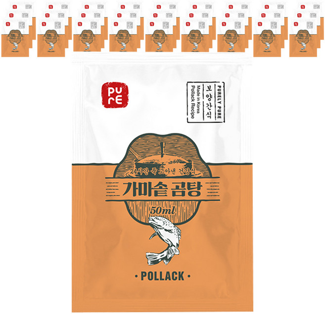 퓨어 가마솥 곰탕 강아지 보양간식 30g, 명태, 60개
