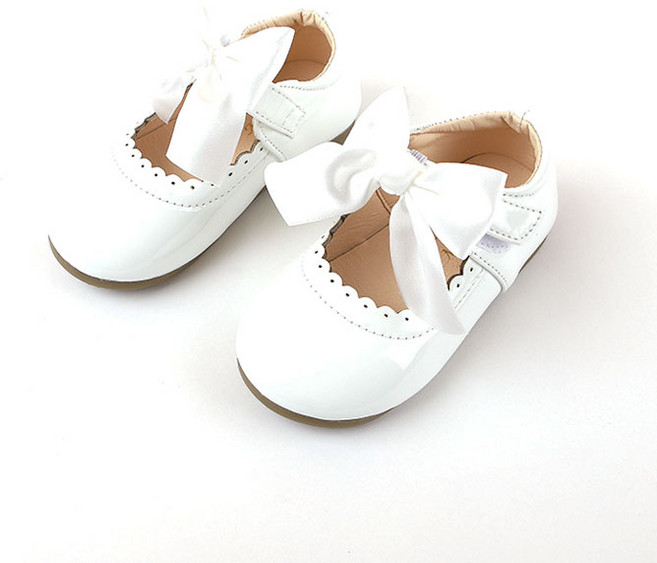 루루슈 여아용 에나멜 mg 등리본 플랫구두