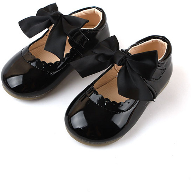 루루슈 여아용 에나멜 mg 등리본 플랫구두