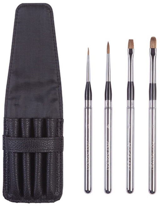 아트시크릿 족제비모 수채화 브러쉬 4종 세트 SP576 + 파우치, 1호R, 4호R, 6호F, 8호, 1세트