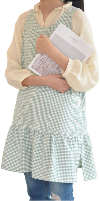 세맘스 스윗 체크 앞치마 L, 민트, 1개