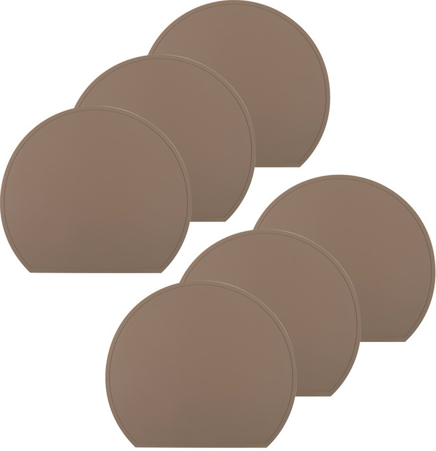 블룸엣홈 실리콘 하프 식탁매트 6p, 초코, 37 x 32.5 cm, 6개