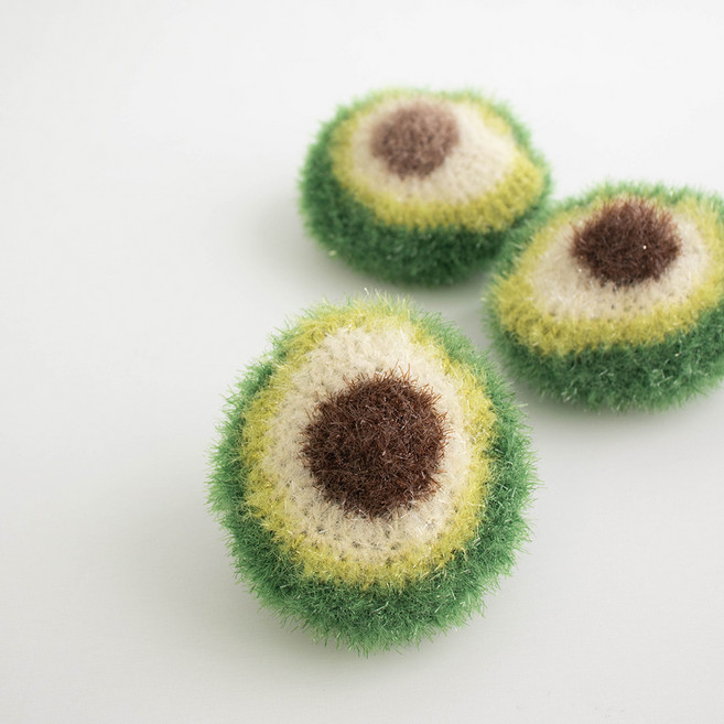 yarna 아보카도 수세미 만들기 뜨개실 4종 + 인쇄도안, 1세트, 136번 + 137번 + 141번 + 159번