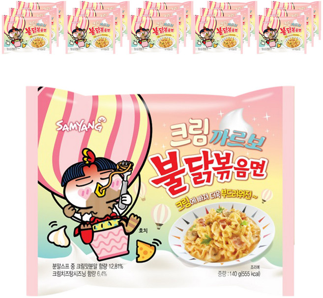 불닭볶음면 크림까르보 봉지라면 140g, 16개