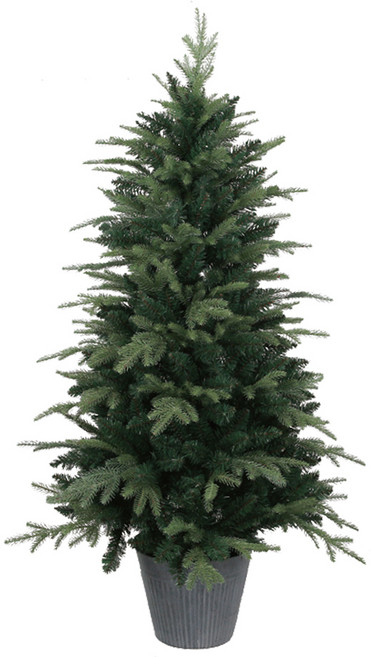 마쉬매리골드 크리스마스 무장식 피오르드 파인트리 철제포트, 그린