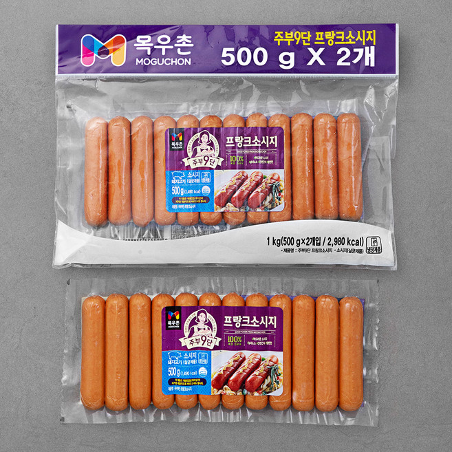 주부구단 목우촌 프랑크 소시지, 500g, 2개