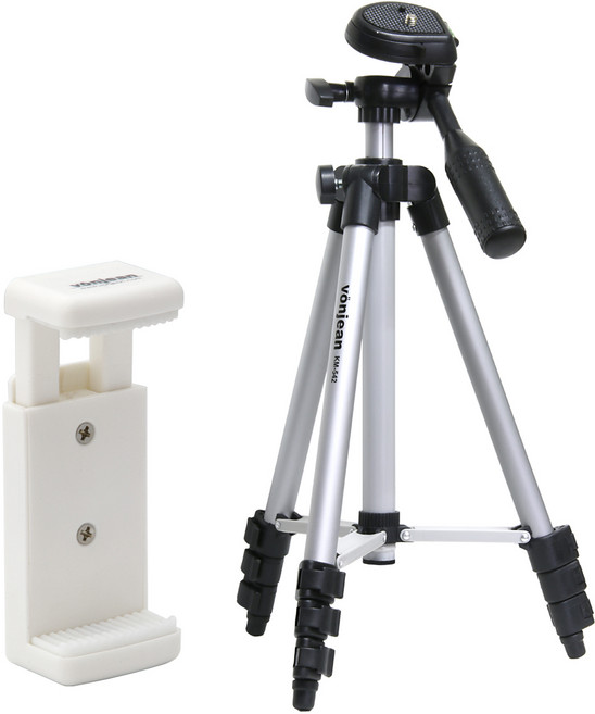 본젠 스마트폰 삼각대 + 회전 핸드폰 거치대 세트 VCM-561W, 삼각대(KM-542F), 거치대(VCM-561W), 1개