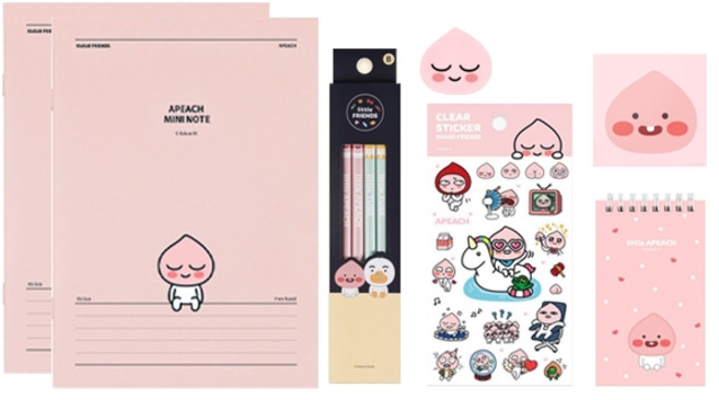 아이콘스 카카오프렌즈 7종 문구세트, 어피치, 1개