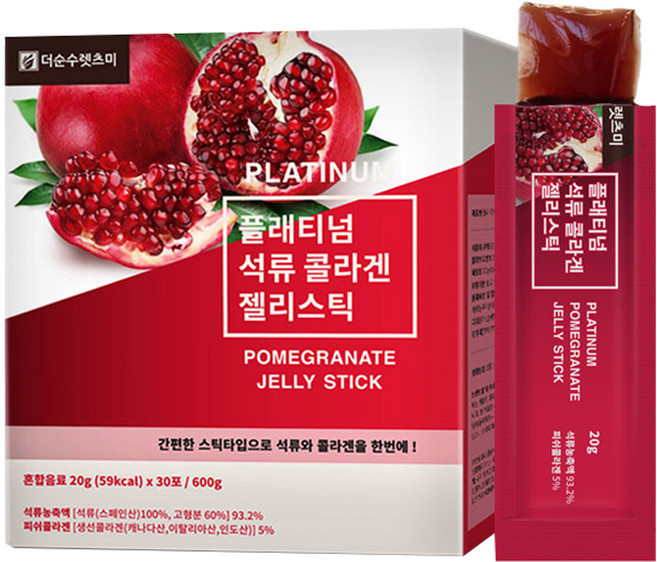 더순수렛츠미 플래티넘 석류 콜라겐 젤리스틱, 600g, 1개
