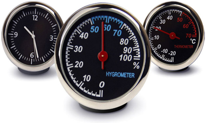 아날로그 시계 온도계 습도계 세트, 1세트