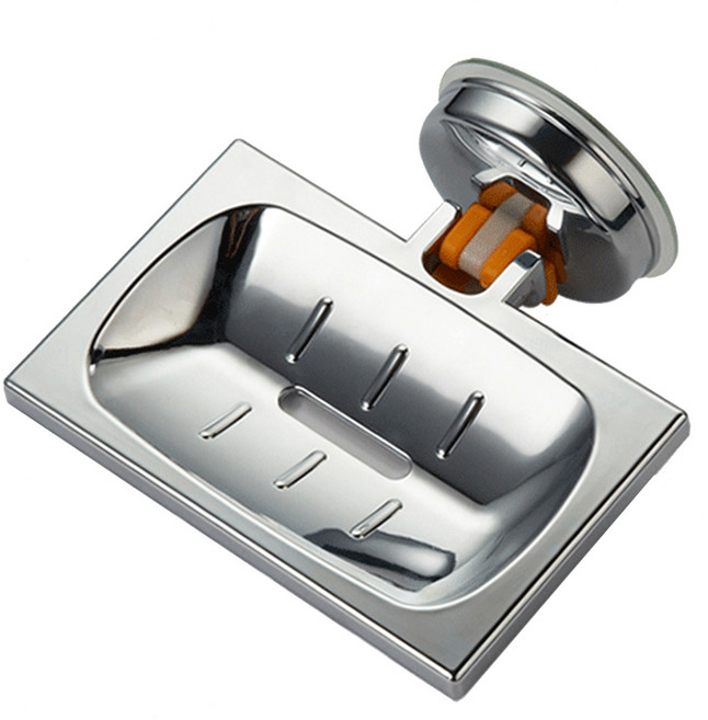 흡착식 사각 비누걸이, 실버, 1개