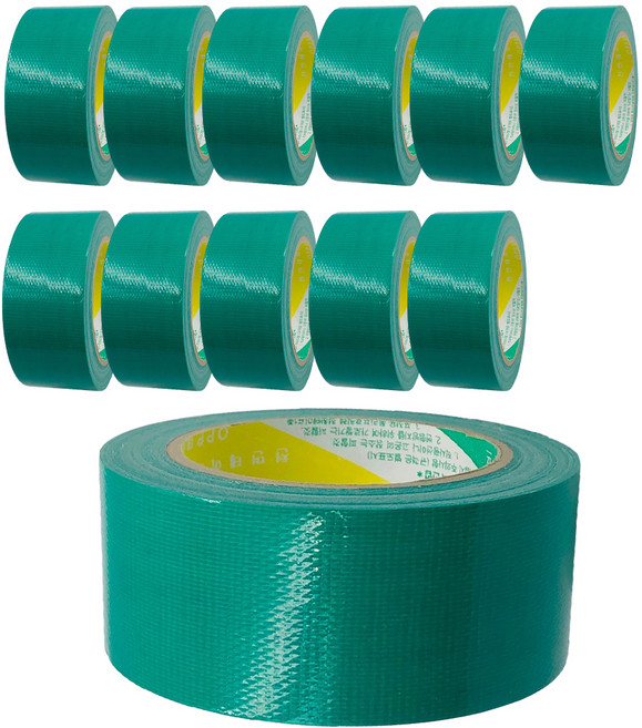 코랙코리아 청테이프 48mm x 15m, 녹색, 12개