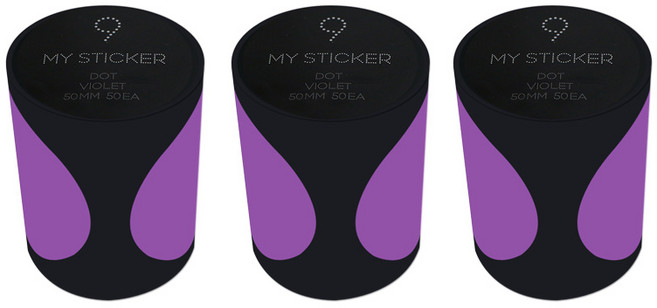 폼텍 마이스티커 도트 50mm 1롤, 09 VIOLET, 3개