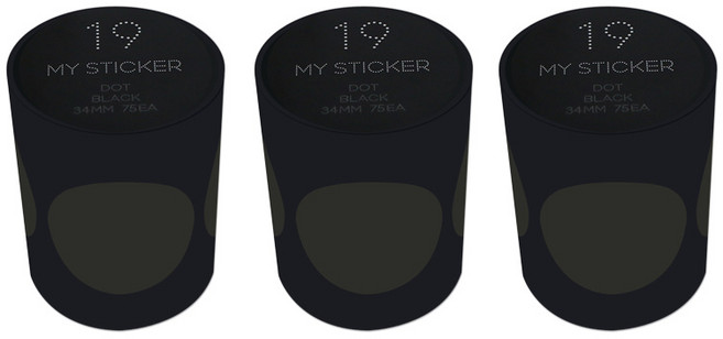 폼텍 마이스티커 도트 34mm 1롤, 19 BLACK, 3개