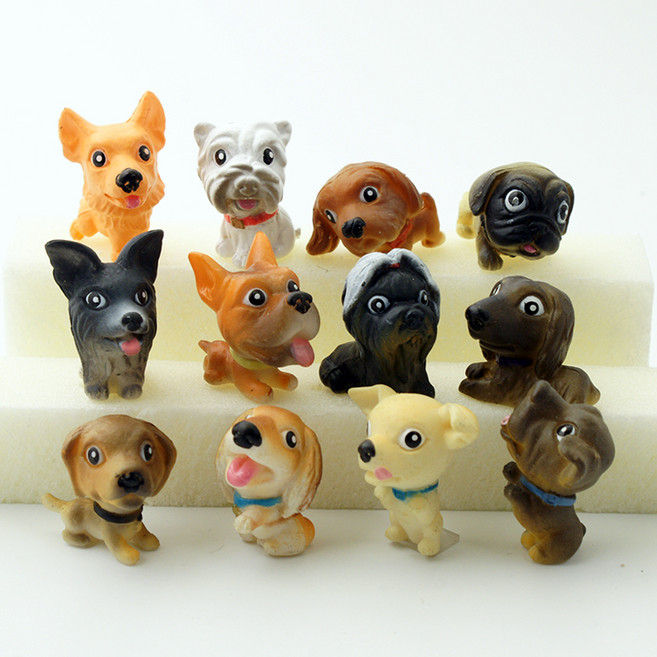 포레스 테라리움 강아지 피규어 세트, 혼합색상