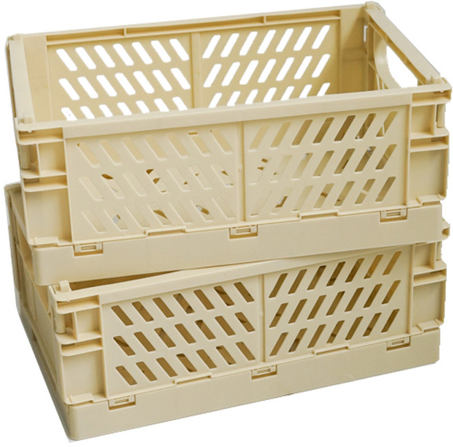 케이트가든 플라스틱 미니멀 폴딩박스, 크림, 2개