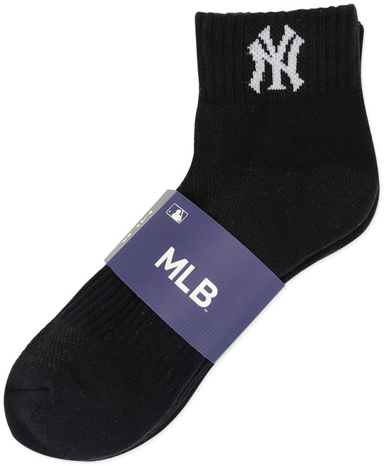 MLB 남성용 기본 이중쿠션 단목 5족 MLB3402BK