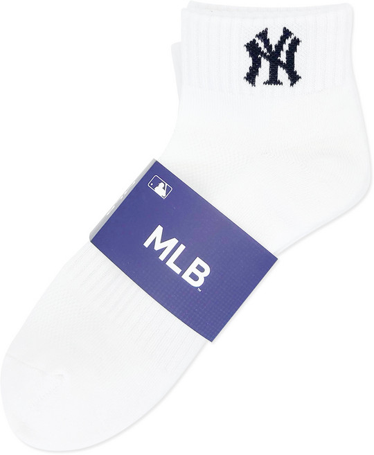 MLB 남성용 기본 이중쿠션 단목 5족 MLB3401WH