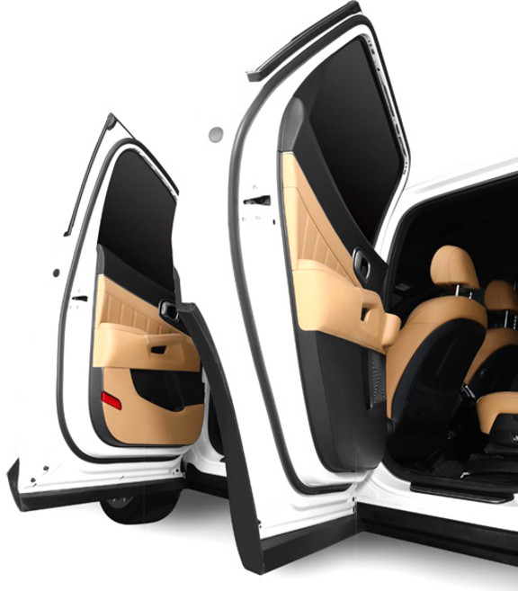 메이튼 튜닝 가죽 도어커버 1열도어 2p + 2열도어 2p 세트, 기아 쏘렌토 MQ4, 새들브라운