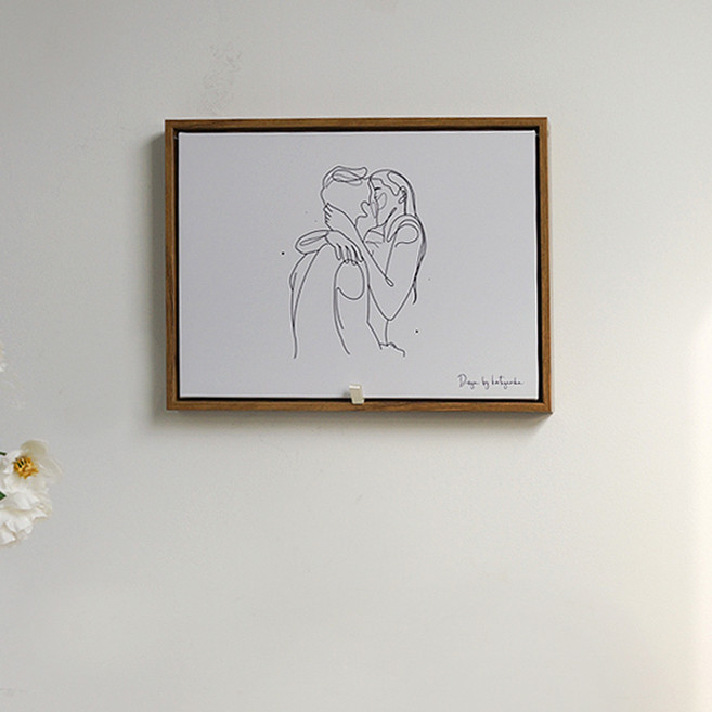 케이트가든 배전함 가리개 벽걸이 액자 커플, 우드