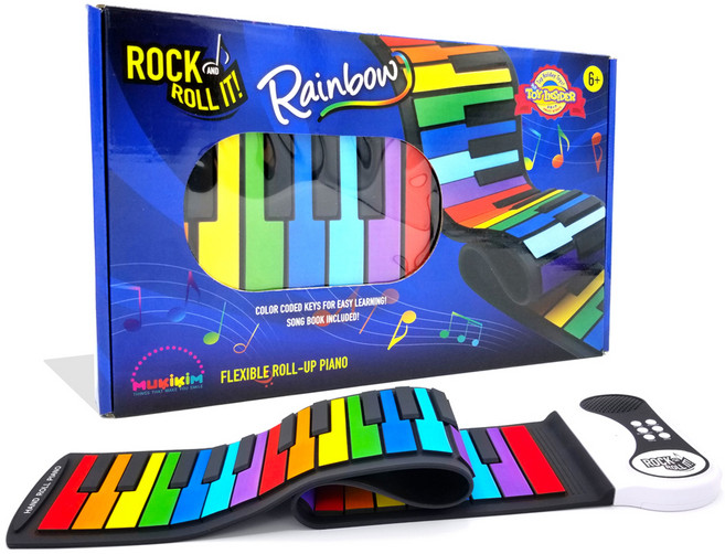 뮤키킴 휴대용 무지개 피아노, 혼합색상, 1개