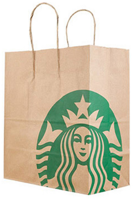 스타벅스 종이 쇼핑백 대, 크라프트, 10개