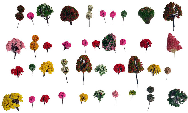 포레스 테라리움 벌크 칼라나무 모형, 혼합색상, 1세트