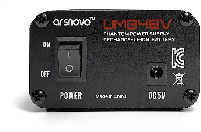 arsnovo 內建電池式電容麥克風供電用音訊幻象電源, UMB-48V, 混合色, 1個