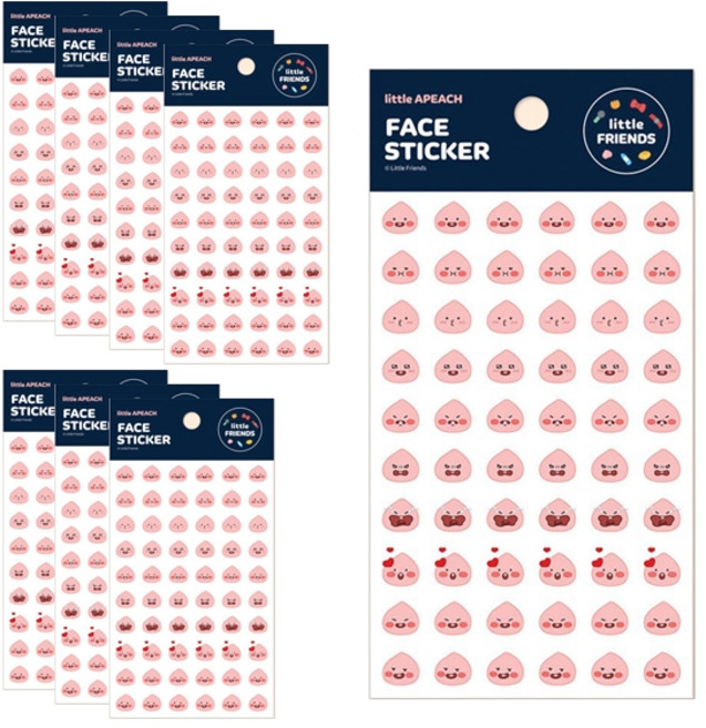 KAKAO FRIENDS 角色頭像貼紙, Apeach, 8入