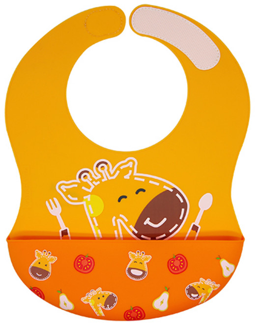 마커스앤마커스 와이드 이유식 턱받이, 옐로우기린 롤라, 1개, 1매