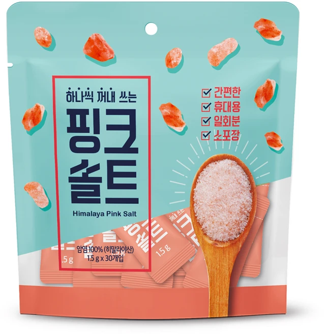 씨에스포라이프 하나씩 꺼내쓰는 오리지날 내추럴 크리스탈 핑크솔트 로즈, 1.5g, 30개 - 쿠팡