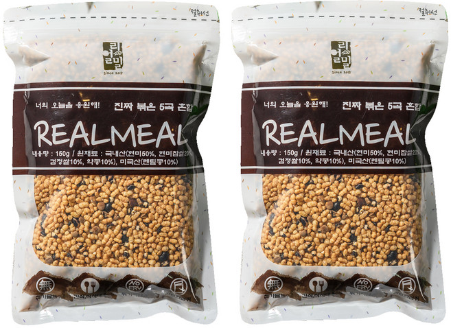 리얼밀 볶은 혼합 5곡, 2개, 150g