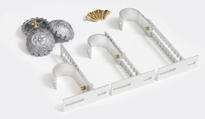 창안애 커튼 조절브라켓 25mm, 실버, 1세트