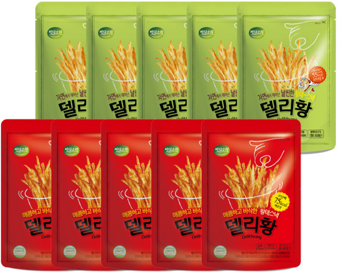 바다소리 델리황 스낵 오리지널+ 매운맛, 15g, 1세트