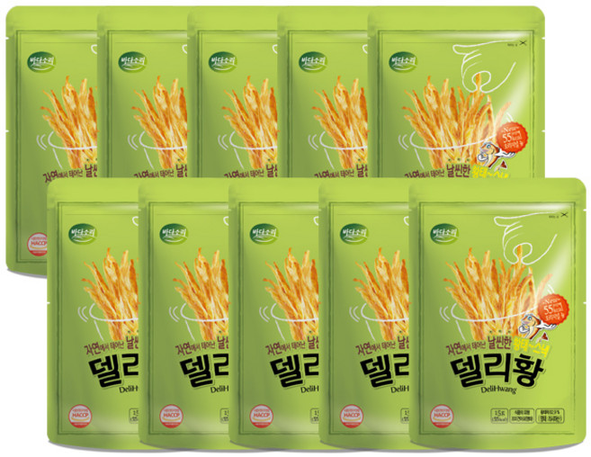 바다소리 델리황 황태스낵 오리지널, 15g, 10개