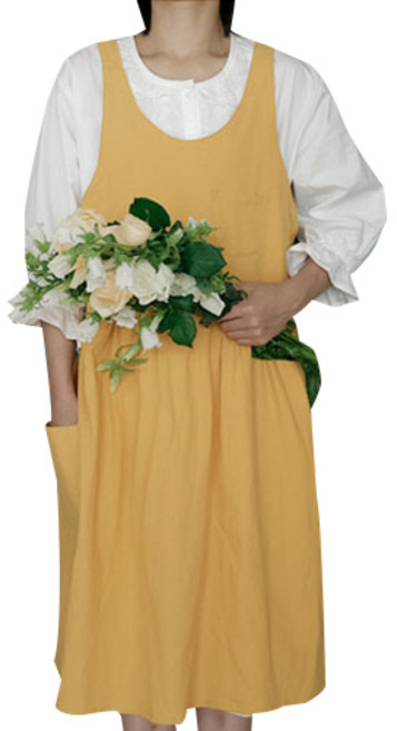 홍대선희샵 앞치마 0506, 겨자색, 1개