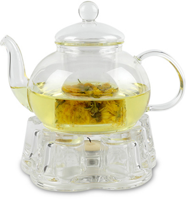 코맥 유리 티포트 400ml + 티워머 소 세트, 1개