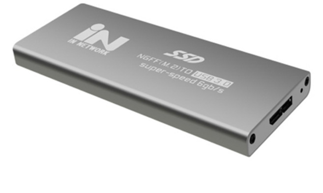 인네트워크 M.2 to USB 3.0 SSD 외장케이스 실버, IN-SSDM2S, 1개