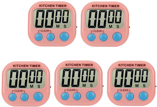 GUNU 요리조리 마그네틱 주방타이머, 핑크, 5개