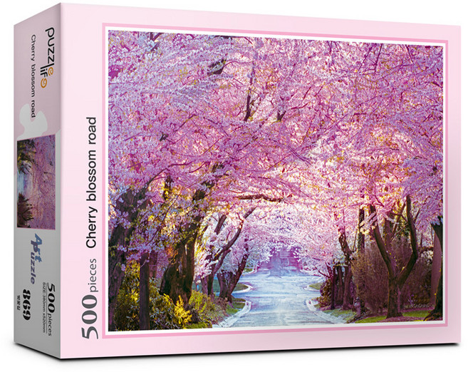 퍼즐라이프 벚꽃길 직소퍼즐, 500피스, 혼합색상, 1개