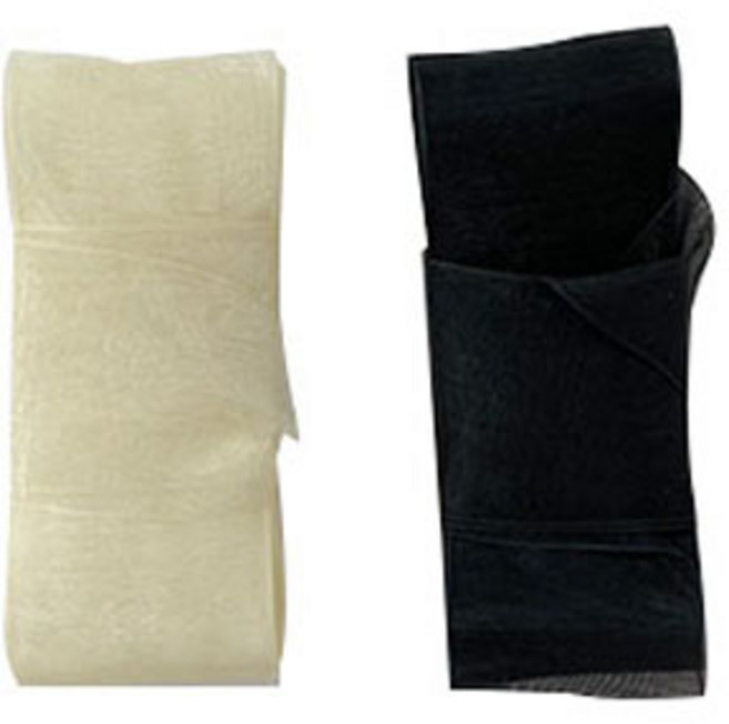 오간디 리본끈 2.5cm 2종 x 5p, 블랙, 크림, 200cm