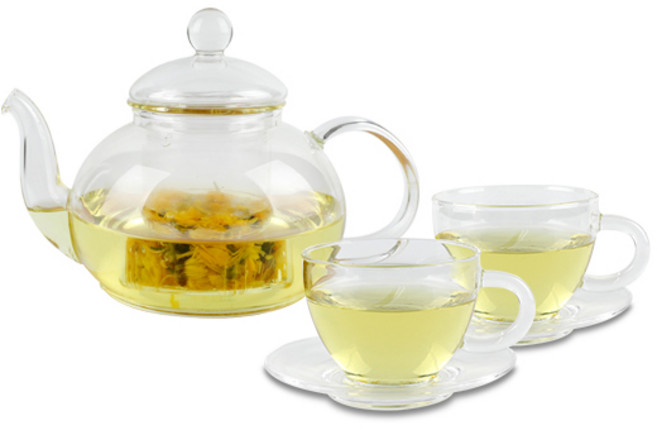 코맥 유리 티포트 400ml T7 + 유리 찻잔 115ml x 2p + 찻잔받침 2p T9 세트, 1개