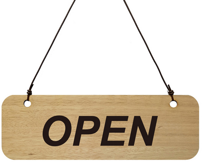 크래프트사인 매장용 오픈클로즈 팻말, 우드 + 블랙, 1개