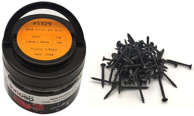 이노공구 목재용 코스 나사 흑색 1329 100p, 1개