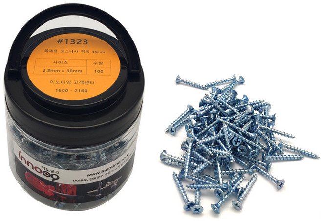 이노공구 목재용 코스 나사 백색 1323 100p, 1개