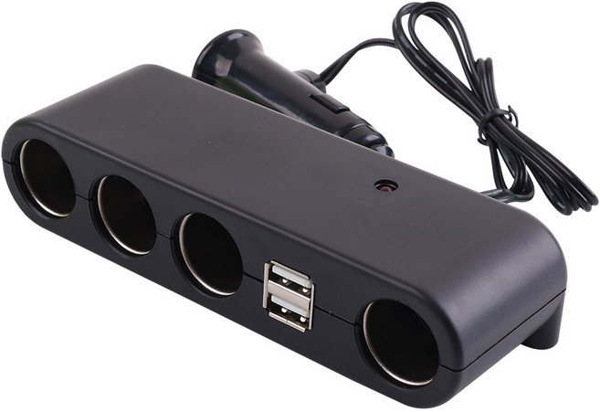 컴스 차량용 멀티 충전기 4구 시거잭 USB 2포트, BD919