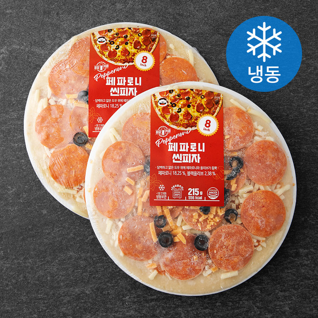 푸딩팩토리 페파로니 씬피자 (냉동), 215g, 1개입, 2개