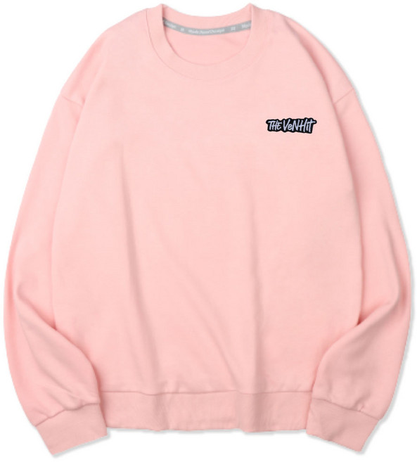 벤힛 남녀공용 빅사이즈 로고 자수 세미오버핏 특양면 맨투맨