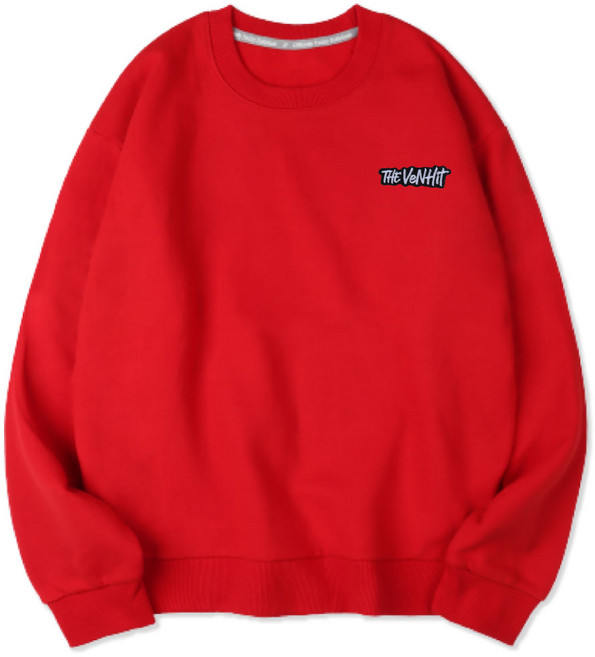 벤힛 남녀공용 빅사이즈 로고 자수 세미오버핏 특양면 맨투맨